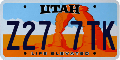 UT license plate Z277TK