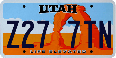 UT license plate Z277TN