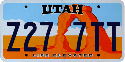 UT license plate Z277TT