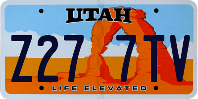 UT license plate Z277TV