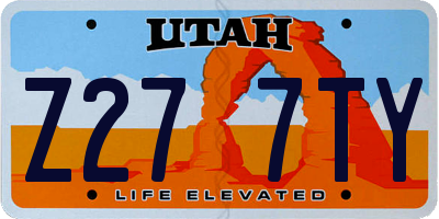 UT license plate Z277TY