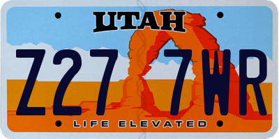 UT license plate Z277WR