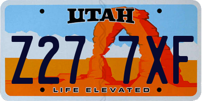 UT license plate Z277XF