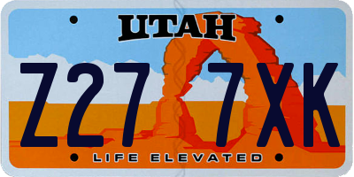 UT license plate Z277XK