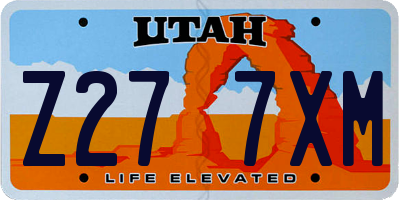 UT license plate Z277XM