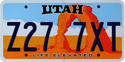 UT license plate Z277XT