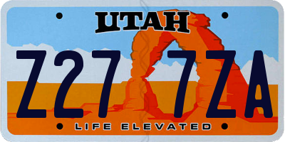 UT license plate Z277ZA