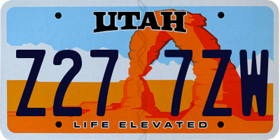 UT license plate Z277ZW
