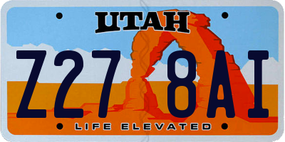 UT license plate Z278AI