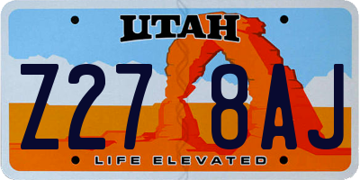 UT license plate Z278AJ