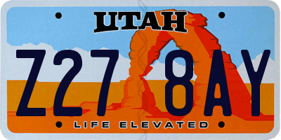 UT license plate Z278AY