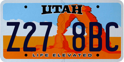 UT license plate Z278BC