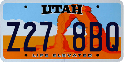UT license plate Z278BQ