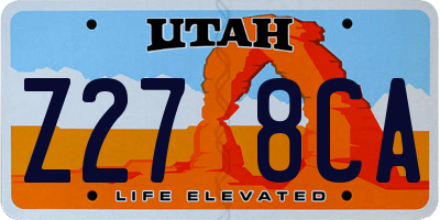 UT license plate Z278CA