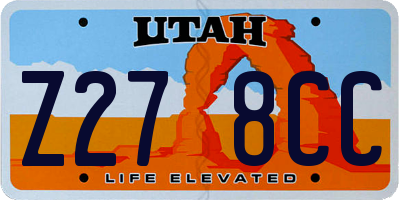 UT license plate Z278CC