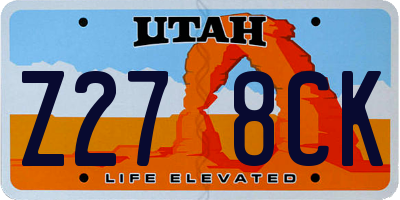 UT license plate Z278CK