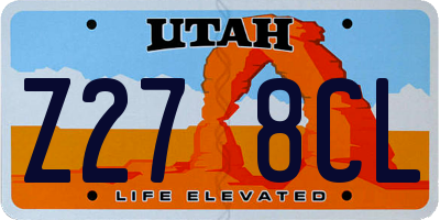 UT license plate Z278CL