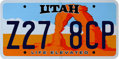 UT license plate Z278CP