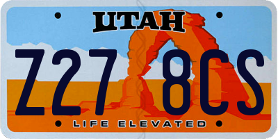 UT license plate Z278CS