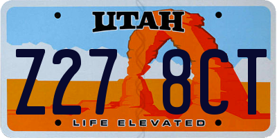 UT license plate Z278CT