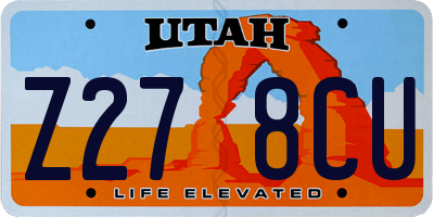 UT license plate Z278CU