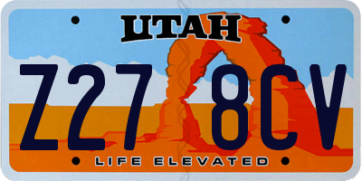 UT license plate Z278CV