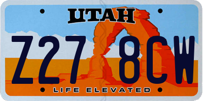 UT license plate Z278CW