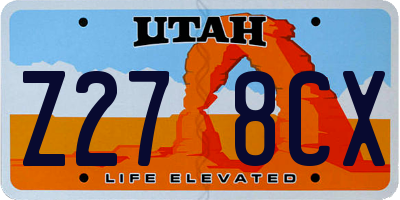 UT license plate Z278CX