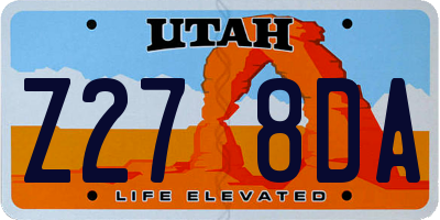 UT license plate Z278DA
