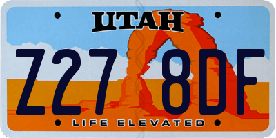 UT license plate Z278DF