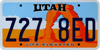 UT license plate Z278ED