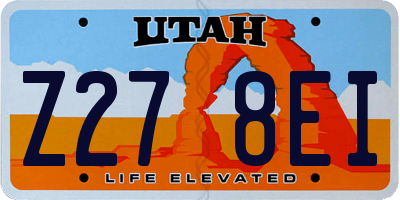 UT license plate Z278EI