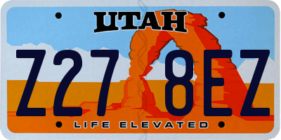 UT license plate Z278EZ