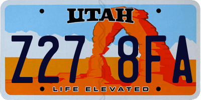 UT license plate Z278FA