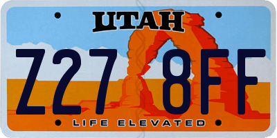 UT license plate Z278FF
