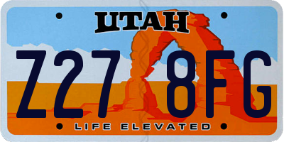 UT license plate Z278FG