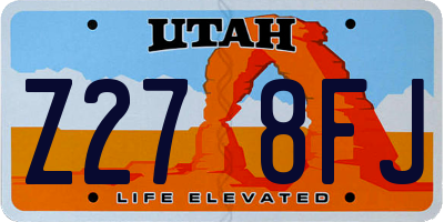 UT license plate Z278FJ