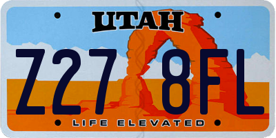 UT license plate Z278FL