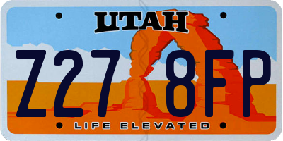 UT license plate Z278FP