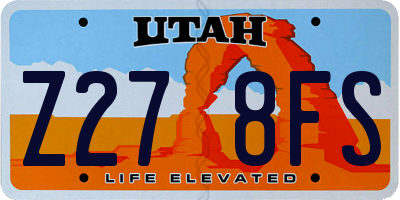 UT license plate Z278FS