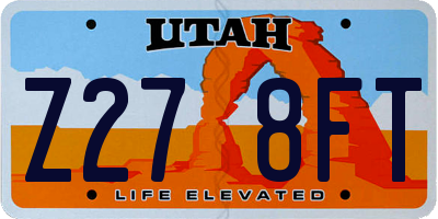 UT license plate Z278FT