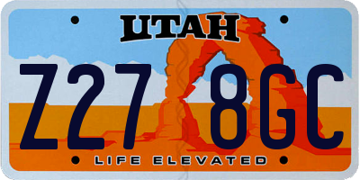 UT license plate Z278GC