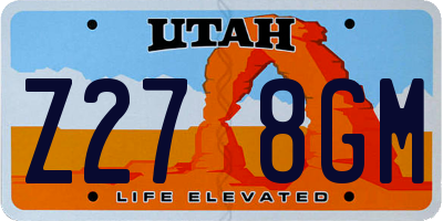 UT license plate Z278GM