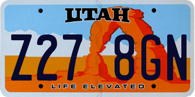 UT license plate Z278GN