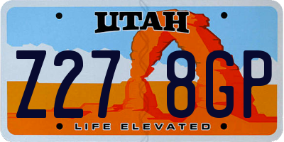 UT license plate Z278GP