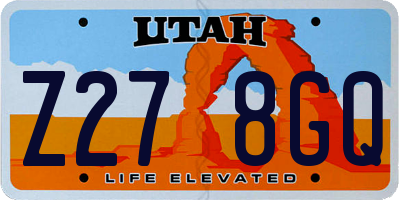 UT license plate Z278GQ