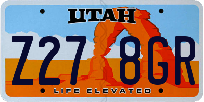 UT license plate Z278GR