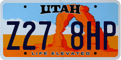 UT license plate Z278HP