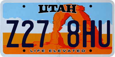 UT license plate Z278HU