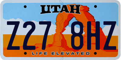 UT license plate Z278HZ